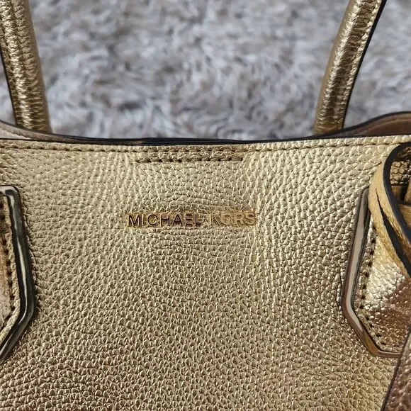 Michael Kors Mercer Gallery Medium Tote Gold Leather‎ - Picture 3 of 15